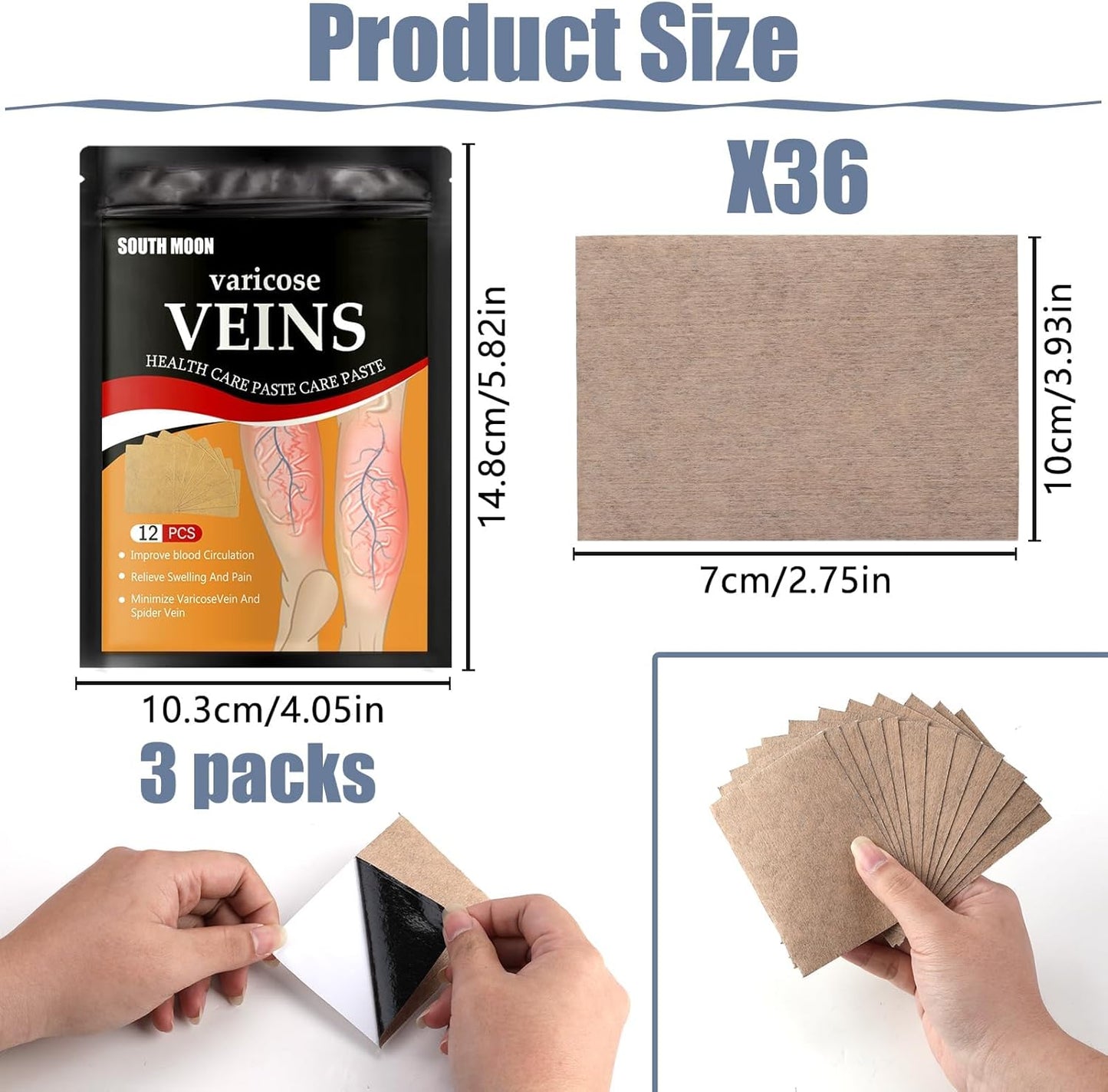 💆♀️🩹 Parches para Várices x4 – Alivio y Cuidado para tus Piernas
